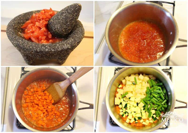 sigue este sencillo tutorial para preparar sopa de verduras mexicana