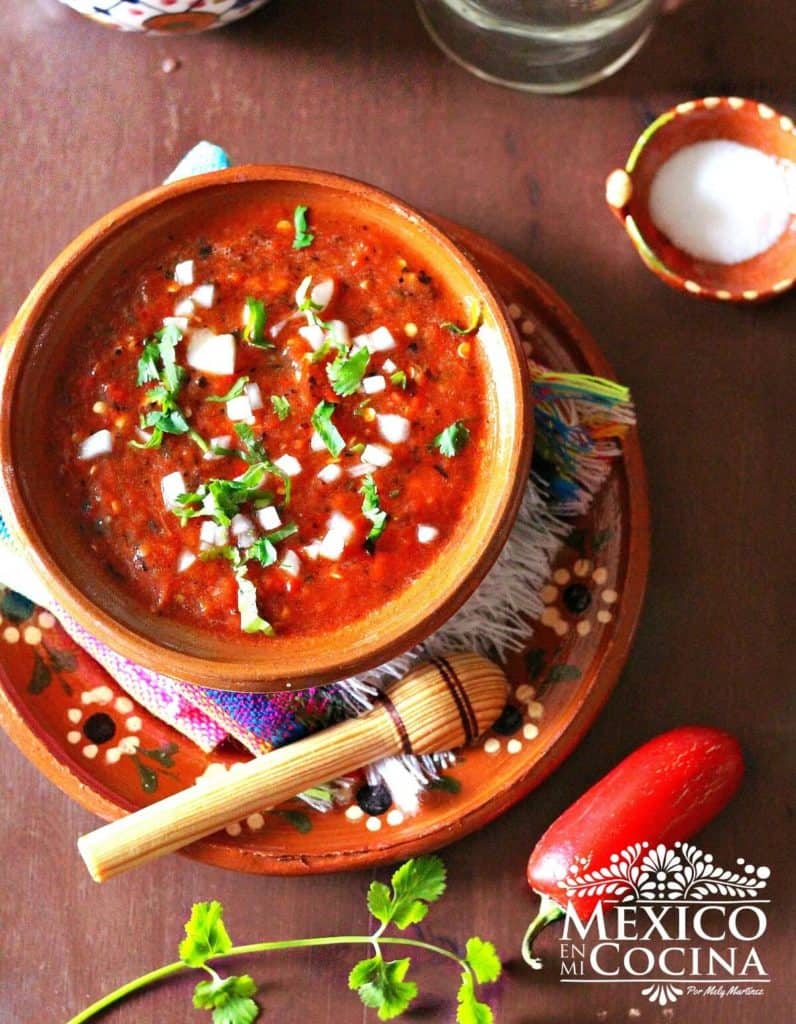 salsa de jalapeño rojo asado - Recetas Mexicanas - 5